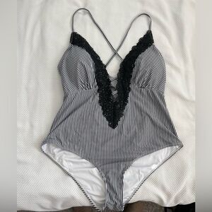 Cupshe one piece plus swimsuit with lace detail